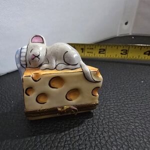 Cheese-Themed Mouse Figurine